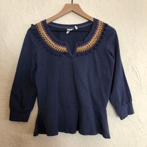 Anthropologie Lilka Toorie Embroidered Top